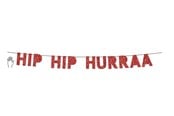 Hobby artikelen - SCANSEASON Guirlande HIP HIP HURRA rød glitter - 100358