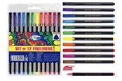 Schrijf- en tekengerei - CENTRUM Fiber pen 12 pcs. ass. Triangular. - 80255