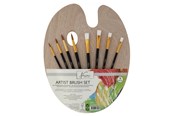 Hobby artikelen - Creative Craft Group Wooden palette with 8 brushes. - AR0822/GE