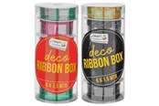 Hobby artikelen - Creative Craft Group Gift ribbon 6 wide rolls in round box. Ace - CR0998K/GE