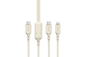 USB-kabel - Dudao L7SF 2in1 cable USB-C - USB-C / Lightning 100W 1.2m - beige - 6976625331062