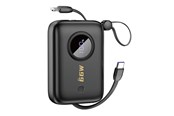 Powerbank - Dudao K14 10000mAh power bank with USB-C / Lightning cables - black Powerbank - Zwart - 10000 mAh - 6977196681549