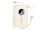 Powerbank - Dudao K14 10000mAh power bank with USB-C / Lightning cables - beige Powerbank - Beige - 10000 mAh - 6977196681556