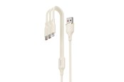 USB-kabel - Dudao L7SE 3in1 USB-A - 2x USB-C / Lightning 66W Cable 1.2m - beige - 6976625331055