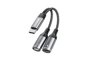 USB-kabel - Dudao L13C+ 2in1 USB-C Adapter - Gray - 6976625332823