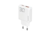 Mobiel - Adapters & Opladers - Dudao GaN  A30EU 30W USB-A / USB-C Wall Charger - White - 6976625332793