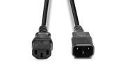 Voedingskabel (intern) - Lindy C14 to C13 Mains Extension Cable Black - 1m - 30321