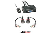 KVM Switch - Lindy VGA KVM Switch Compact USB 2.0 Audio 2 Port - KVM / audio / USB switch - 2 ports - 42342