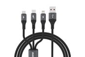 USB-kabel - Dudao  L3E 3 in 1 60W MicroUSB USB-C Lightning Cable 1.2m - Black - 6976625333486
