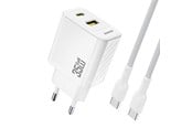 Mobiel - Adapters & Opladers - Dudao A27 MaxC 35W GaN Wall Charger + USB-C Cable - White - 6977196680269