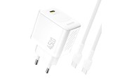 Mobiel - Adapters & Opladers - Dudao  A28C 45W GaN Wall Charger + USB-C Cable - White - 6976625334261