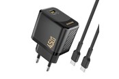 Mobiel - Adapters & Opladers - Dudao A28C 45W GaN Wall Charger + USB-C Cable - Black - 6976625334278