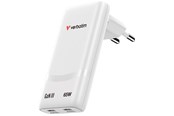 Mobiel - Adapters & Opladers - Verbatim Fold 'n' Go GaN Charger 65W EU plug White - 32355