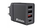 Mobiel - Adapters & Opladers - Verbatim 30W 4-Port USB Wall Charger - Black - 49700