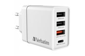 Mobiel - Adapters & Opladers - Verbatim 30W 4-Port USB Wall Charger - White - 49701