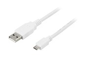 USB-kabel - Deltaco USB-299W - USB cable - USB to Micro-USB Type B - 25 cm - USB-299W