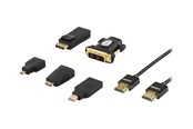 Beelscherm- en tv-kabel - Deltaco HDMI-251 - HDMI cable with Ethernet kit - DisplayPort / HDMI / DVI - 2 m - HDMI-251