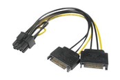 Voedingskabel (intern) - Akasa - power adapter - SATA power to 8 pin PCIe power (6+2) - 15 cm - AK-CBPW19-15