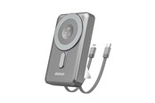 Powerbank - Dudao K29 10000mAh PD 20W MagSafe Power Bank with Metal Case Stand and Built-in USB-C/ Lightning Cables - Gray Powerbank - Grijs - 10000 mAh - 6977196680245