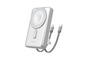 Powerbank - Dudao K29 10000mAh PD 20W MagSafe Powerbank with Metal Case Stand and Built-in USB-C/ Lightning Cables - Silver Powerbank - Zilver - 10000 mAh - 6977196680252