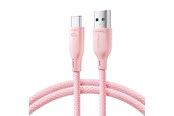 USB-kabel - Joyroom Multi-Color Series S-A34 USB-A / USB-C Cable 100W 1m - Pink - 6941237110411
