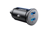 Mobiel - Adapters & Opladers - Joyroom JR-CCN06 30W 2x USB-C mini car charger metal - black - 6941237112071