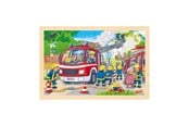 Puzzels - Goki Wooden Jigsaw Puzzle Fire Brigade 24 pcs. Vloer - 4013594573184