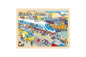 Puzzels - Goki Wooden Puzzle Train Station 96 pcs. Hout - 57316