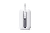 Powerbank - Joyroom mini powerbank 10000mAh Colorful Series 22.5W with 2 built-in USB C and Lightning cables white (JR-L012) Powerbank - Wit - 10000 mAh - 6956116701741