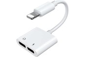 USB-kabel - Joyroom S-Y104 headphone Lightning / 2x Lightning adapter - white - 6956116718985