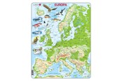 Puzzels - Selecta Play - Larsen Jigsaw Puzzle Map of Europe - Geographical with Animals 87 pcs. (NL) - LA-K70-NL