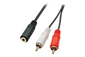 Audiokabel - Lindy Premium audio adaptor - 25 cm - 35677