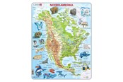 Puzzels - Selecta Play - Larsen Jigsaw Puzzle Map North America Geographic with Animals 66pcs. (NL) - LA-A32-NL