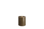 Decoratie - Moods & More LED pillar candle - Melted Dark sand - 74x100 mm - M31-DS074100