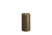 Decoratie - Moods & More LED pillar candle - Melted Dark sand - 74x150 mm - M31-DS074150