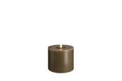 Decoratie - Moods & More LED pillar candle - Melted Dark sand - 99x100 mm - M31-DS099100
