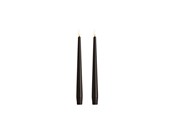 Decoratie - Moods & More LED taper candle - Slim - Charcoal - 23x250 mm - 2 pcs - M50-CC023250