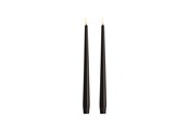 Decoratie - Moods & More LED taper candle - Slim - Charcoal - 23x300 mm - 2 pcs - M50-CC023300