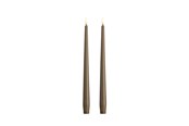 Decoratie - Moods & More LED taper candle - Slim - Dark sand - 23x300 mm - 2 pcs - M50-DS023300