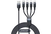 USB-kabel - Joyroom Multi-Use Series S-A18 4in1 USB-A - USB-C / Lightning / Lightning / micro USB cable 1.2m - black - S-1T4018A18l