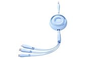 USB-kabel - Joyroom Colorful Series S-A40 Cable Retractable 3in1 USB-A - USB-C / Lightning / Micro USB 1m - Blue - S-A40_B