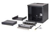 Rackkoffers - DIGITUS DN-49101-SET - 10" Network Bundle | 6U Cabinet + Switch + Patch Panel | Unmounted - DN-49101-SET