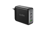 Mobiel - Adapters & Opladers - SBS 100 Watt GaN charging station - Black - TECHGSTUSB2C100W