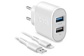 Mobiel - Adapters & Opladers - SBS 10W Charger - 1m MFI Lightning Cable - White - TEKITTR2ULH2189A