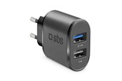 Mobiel - Adapters & Opladers - SBS 3100 mAh Charger - 2.1A + 1A - Black - TETR2USB31AFAST