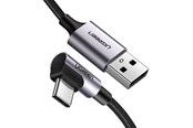 USB-kabel - UGREEN Angled USB-C To USB-A Data Cable Black 1M - 50941