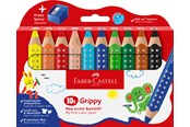 Schrijf- en tekengerei - Faber-Castell Colour pencil Grip set 10 with sharpener - 110636