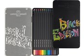 Schrijf- en tekengerei - Faber-Castell Colour Pencils Black Edition tin 12x - 116413