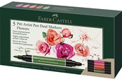 Schrijf- en tekengerei - Faber-Castell India ink PAP Dual Marker 5x flowers - 162007