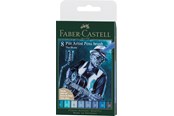 Schrijf- en tekengerei - Faber-Castell India ink Pitt Artist Pen Blues 8ct - 167173
